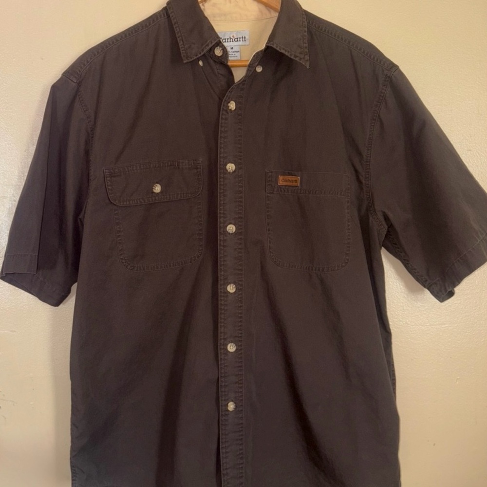 Carhartt Men's Dark Brown Casual Button Down Shirt